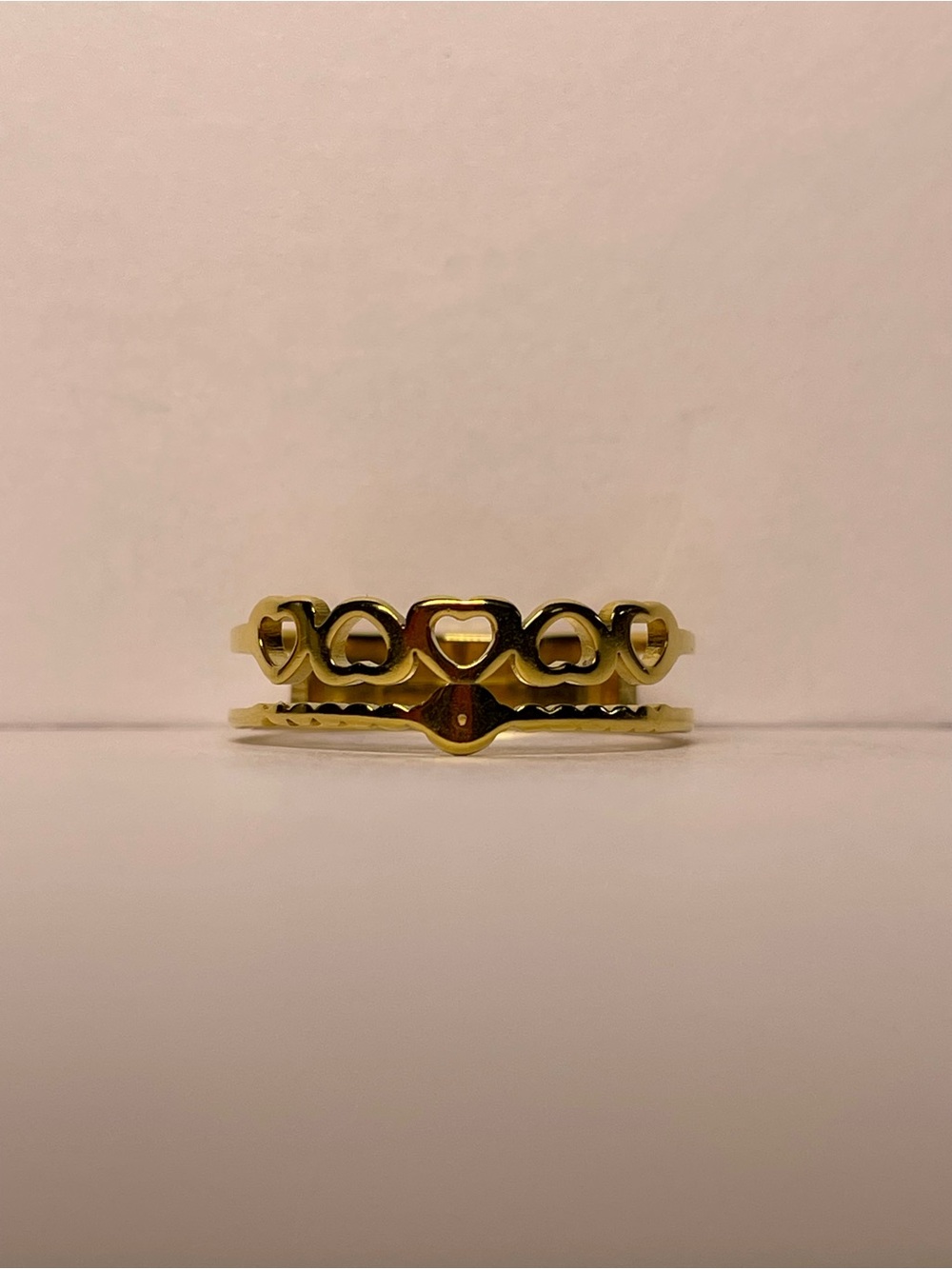 Gold Patterned Heart Ring